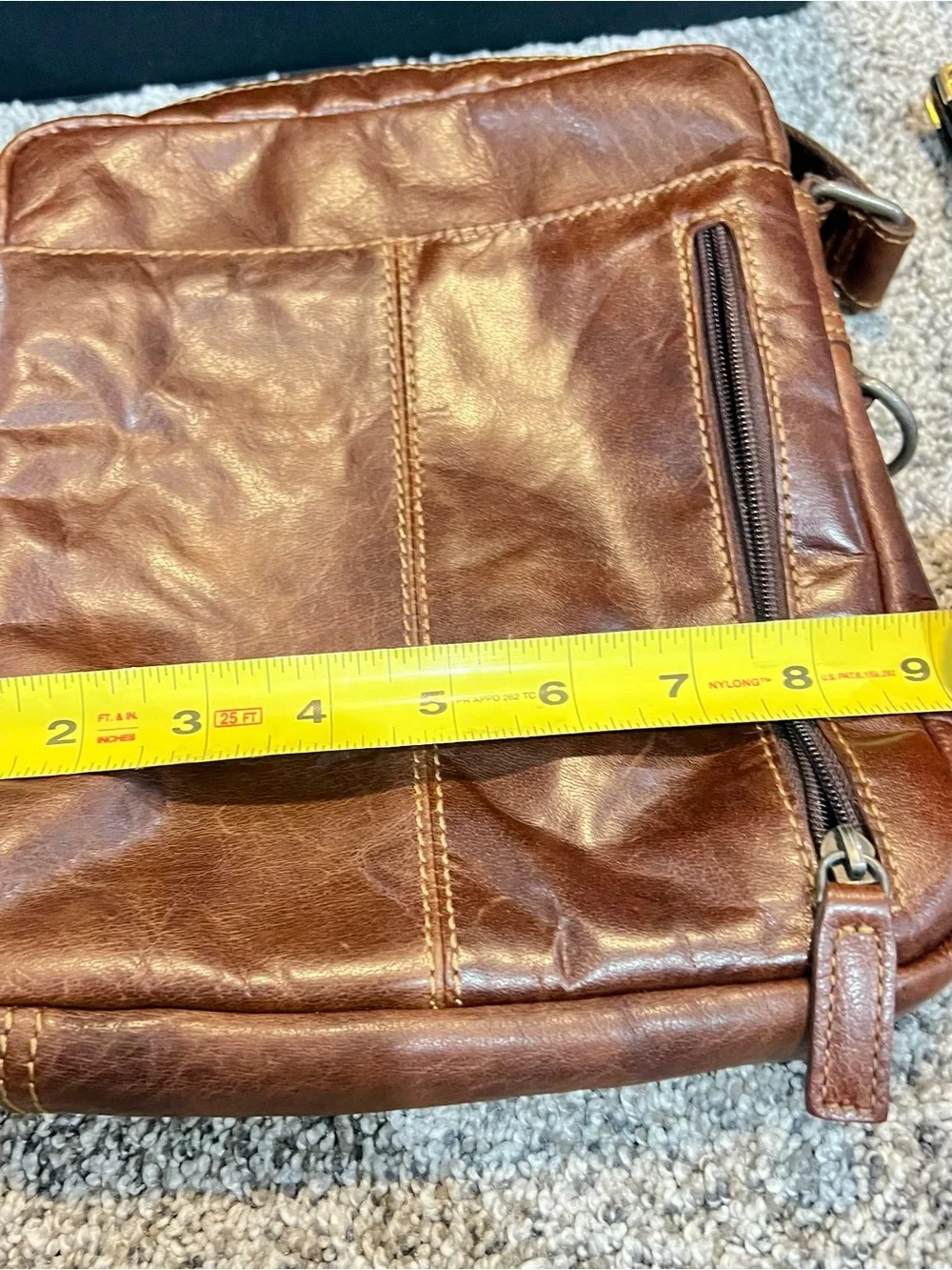 JACK GEORGES FINE LEATHER GOODS VOYAGER SLIM ZIPRED CROSSBODY AUTHENTIC